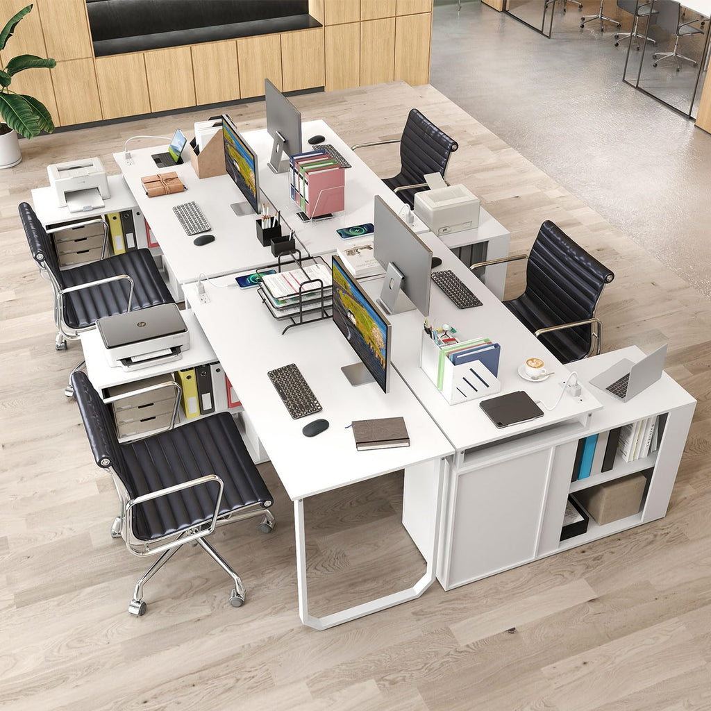Reversible L Shaped Desk with 3 Drawers