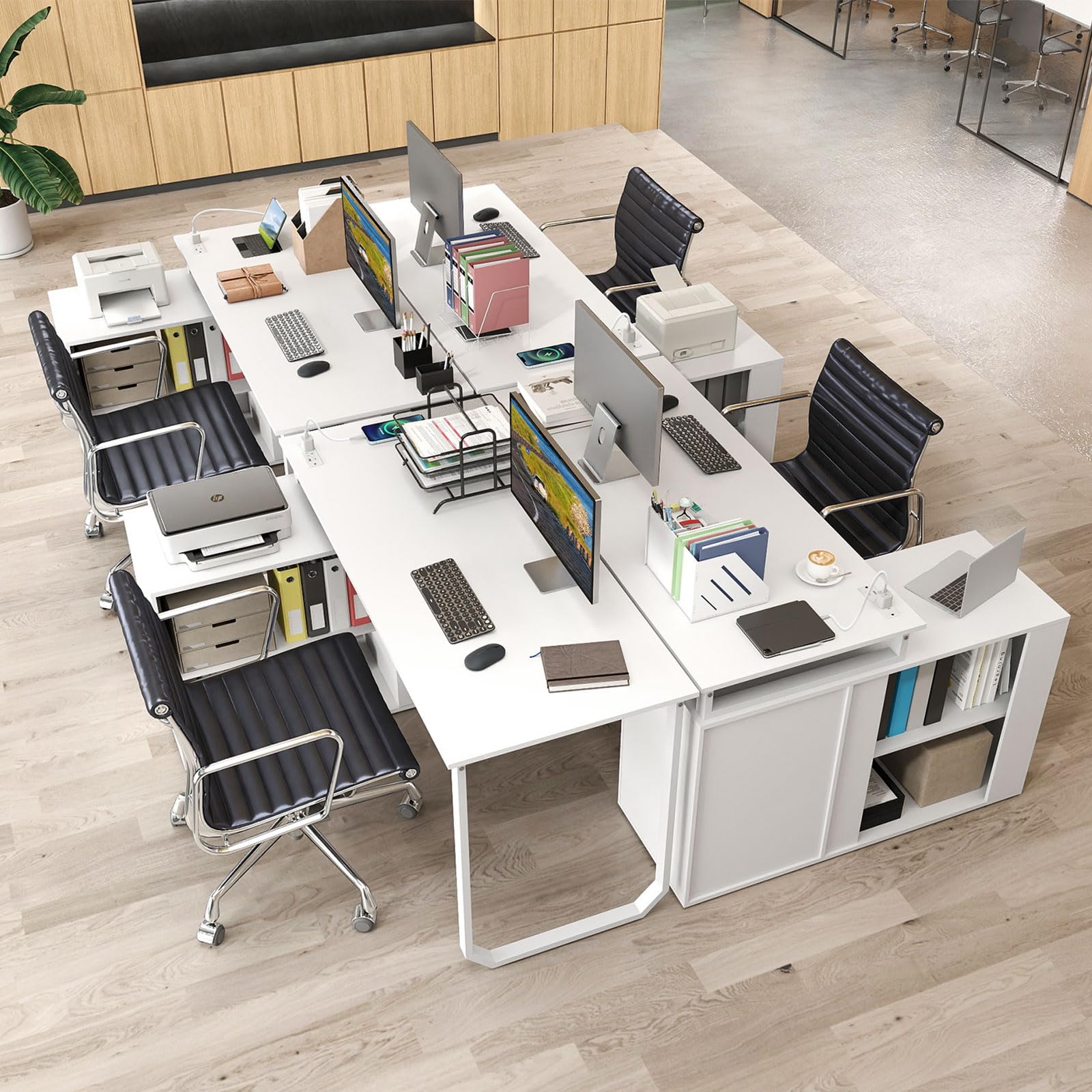 Reversible L Shaped Desk with 3 Drawers
